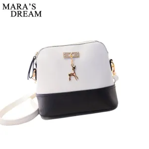 Mara's Dream women leather small shoulder bag women Deer Spliced Collision cross body bag Women shoulder bags girl messenger bag