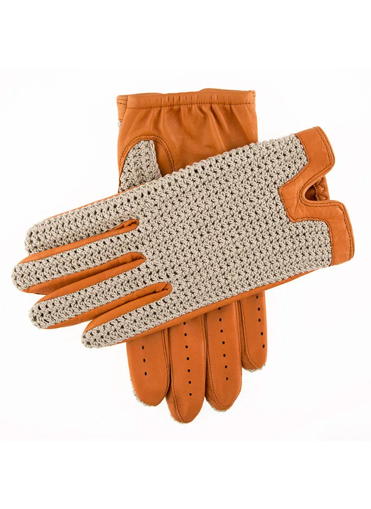 Men's Heritage Crochet-Back Leather Driving Gloves