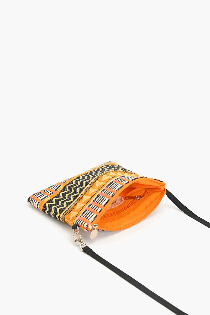 Mexican Striped Spring Top Zip Clutch