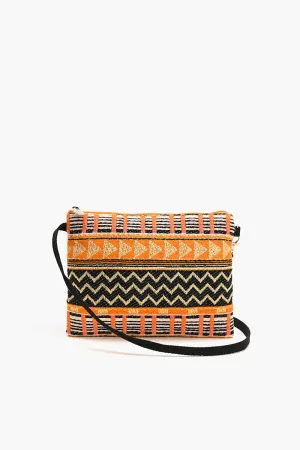 Mexican Striped Spring Top Zip Clutch