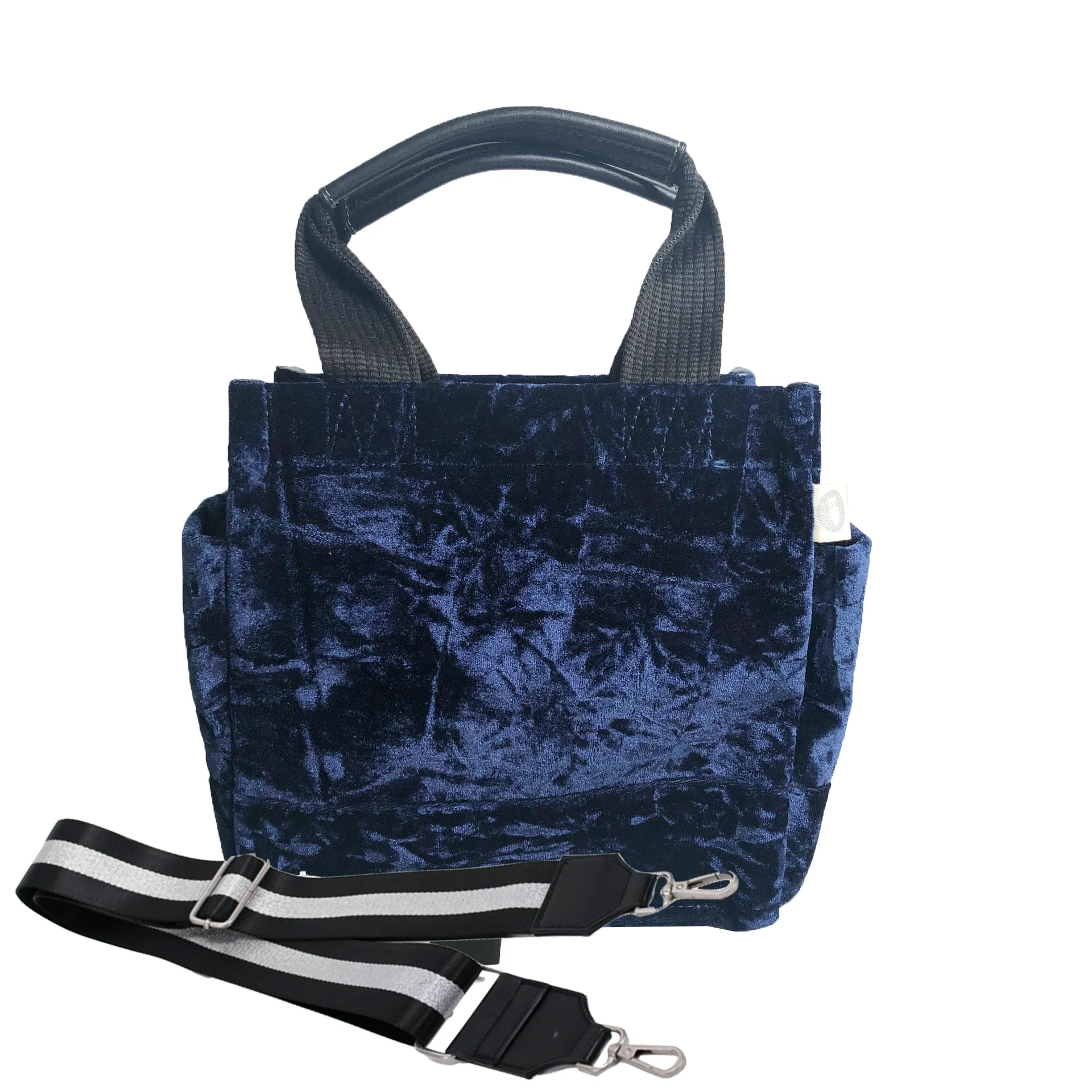 Mini Luxe North South: Midnight Blue Crushed Velvet