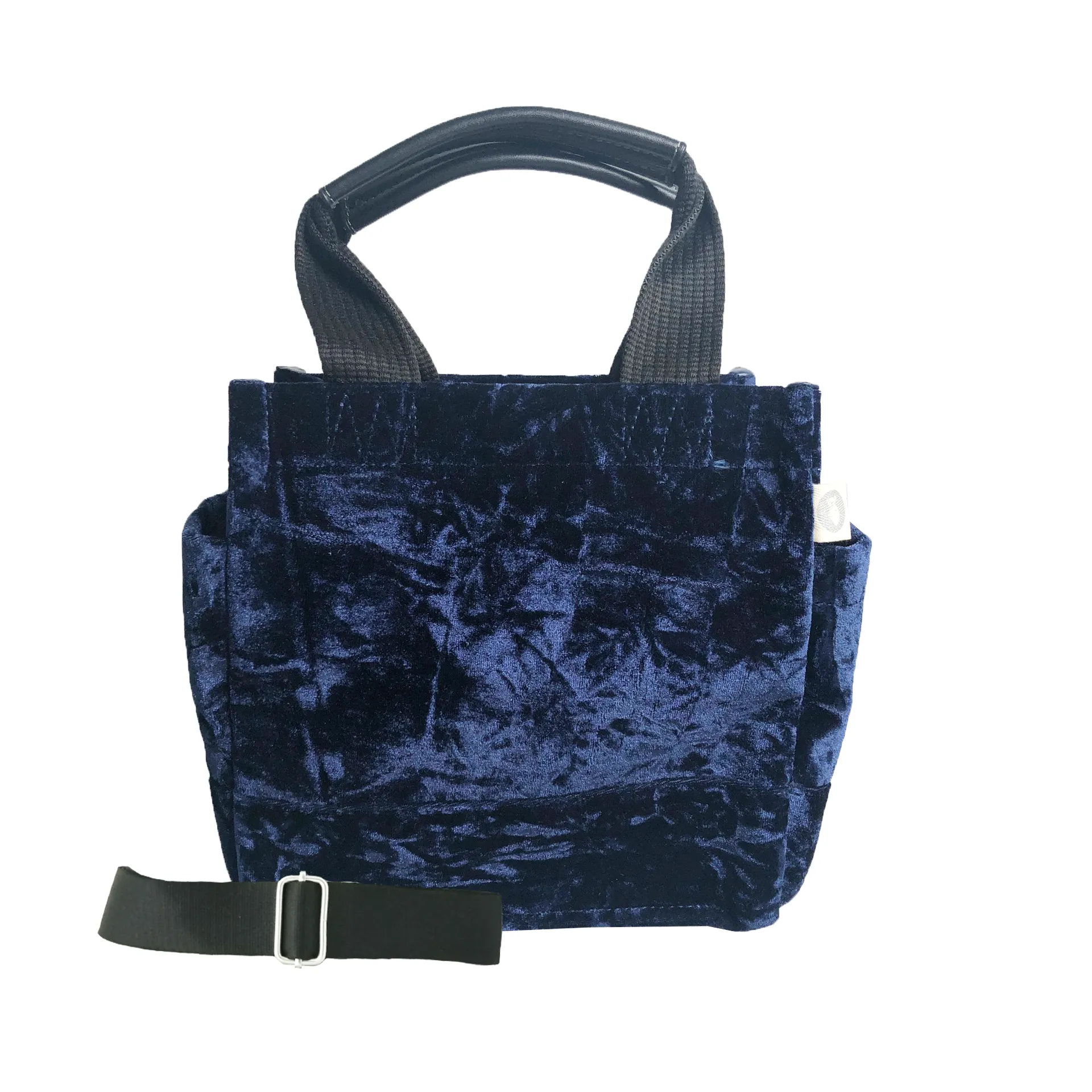 Mini Luxe North South: Midnight Blue Crushed Velvet