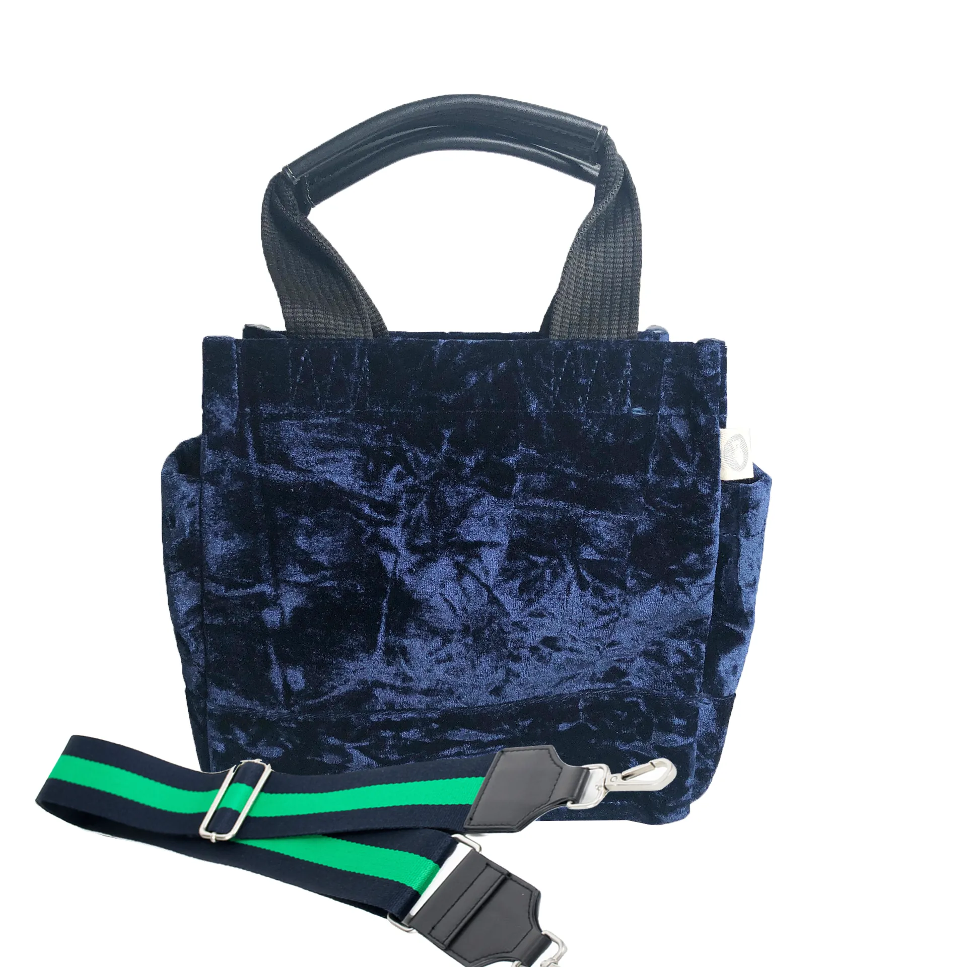 Mini Luxe North South: Midnight Blue Crushed Velvet