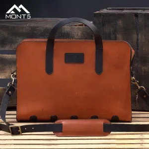 MONT5 Ganish Tan Briefcase