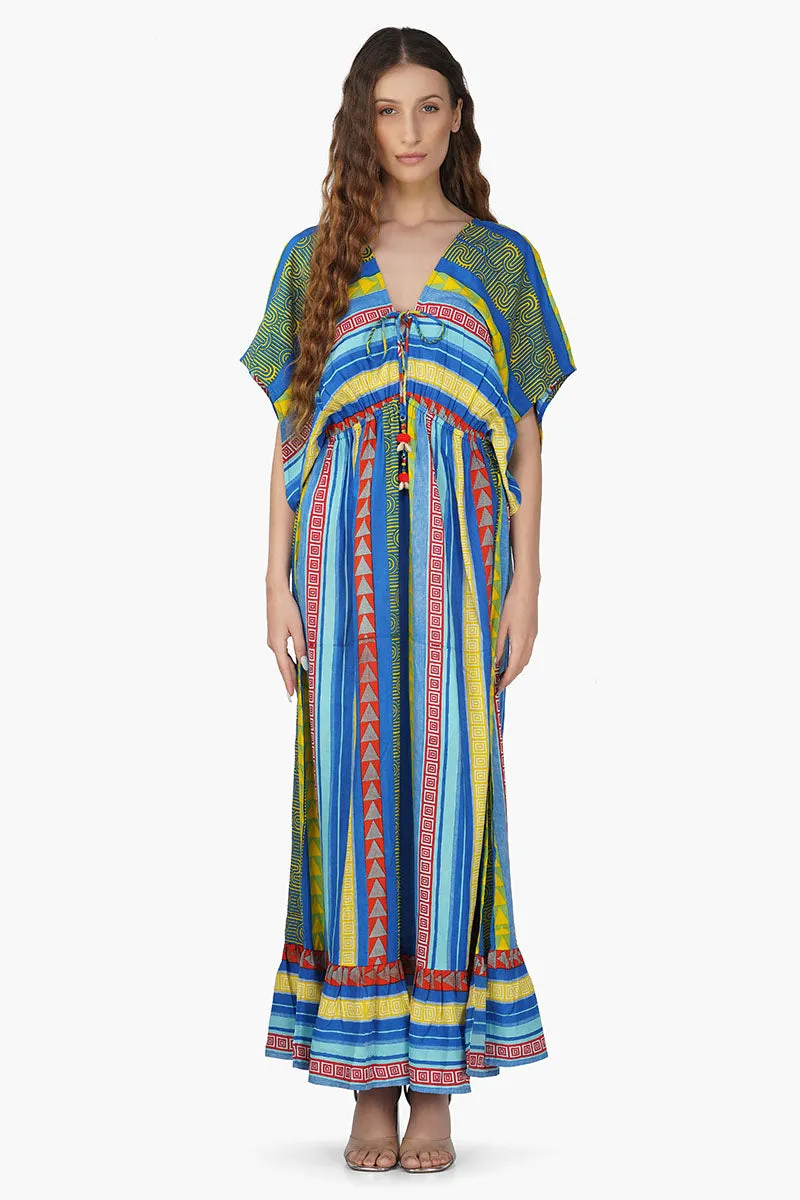 Neel Aztec Stripe Printed Maxi Dress