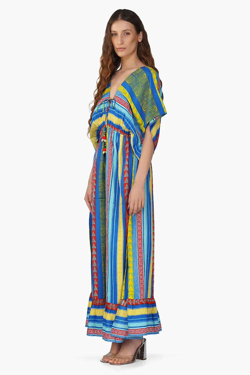 Neel Aztec Stripe Printed Maxi Dress