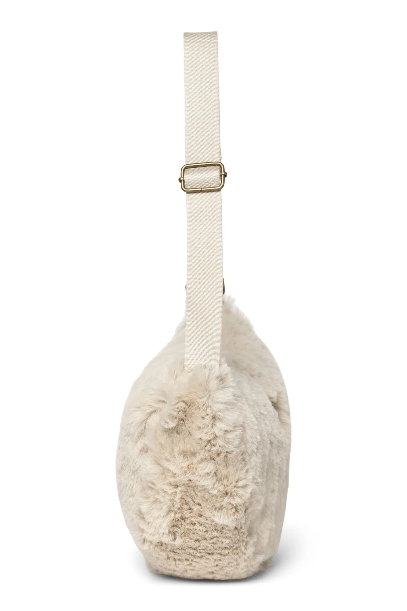 Neutral Faux Fur Adult Fanny Pack