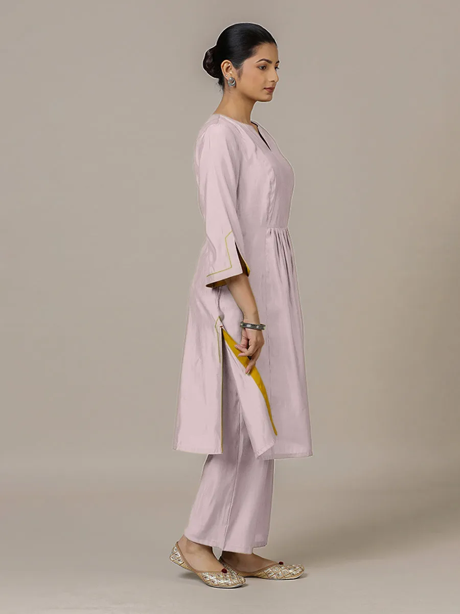 Nimrat x Rozaana | A Line Kurta in Lilac with Thread Work | Coords or Only Kurta