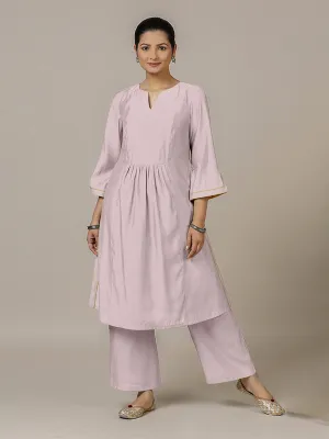 Nimrat x Rozaana | A Line Kurta in Lilac with Thread Work | Coords or Only Kurta