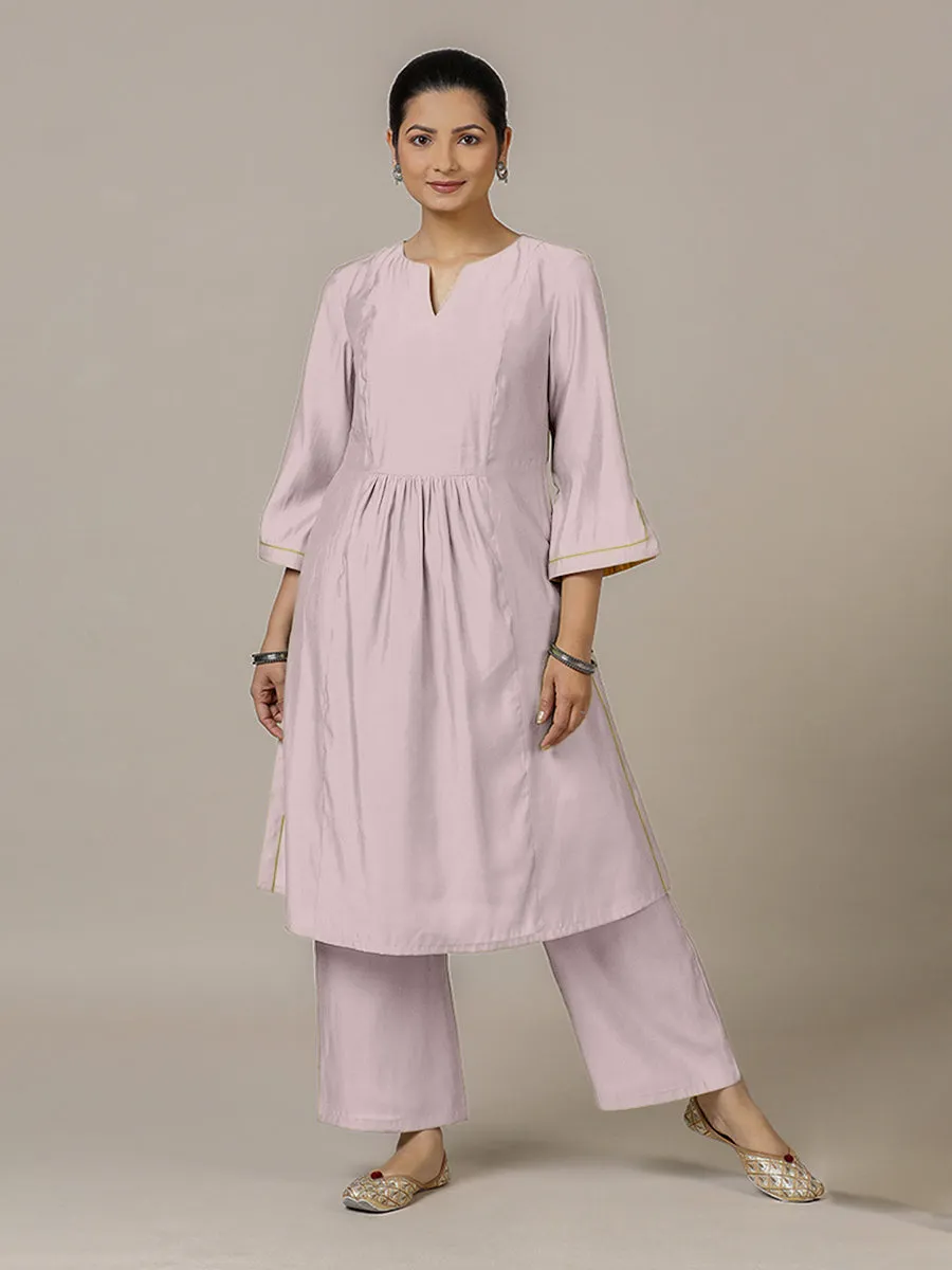 Nimrat x Rozaana | A Line Kurta in Lilac with Thread Work | Coords or Only Kurta