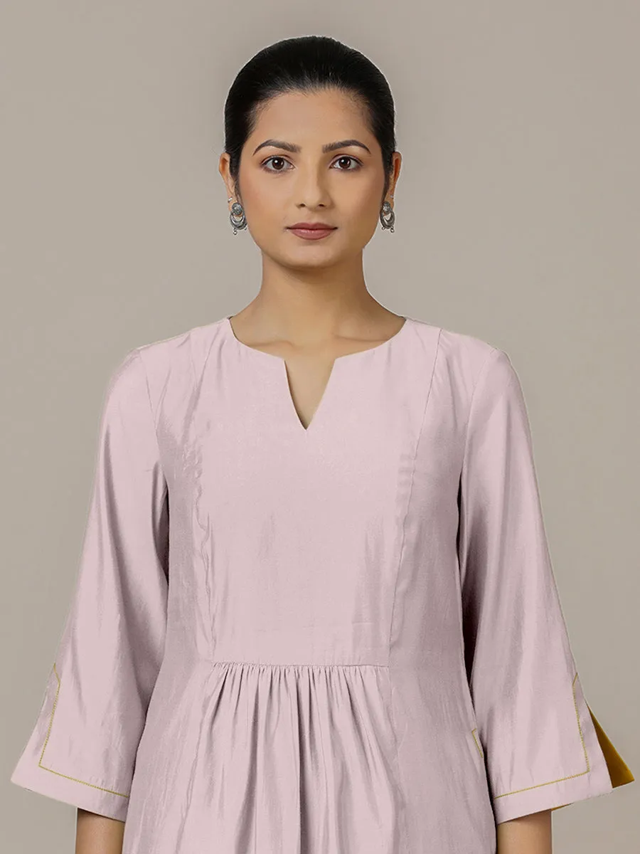 Nimrat x Rozaana | A Line Kurta in Lilac with Thread Work | Coords or Only Kurta