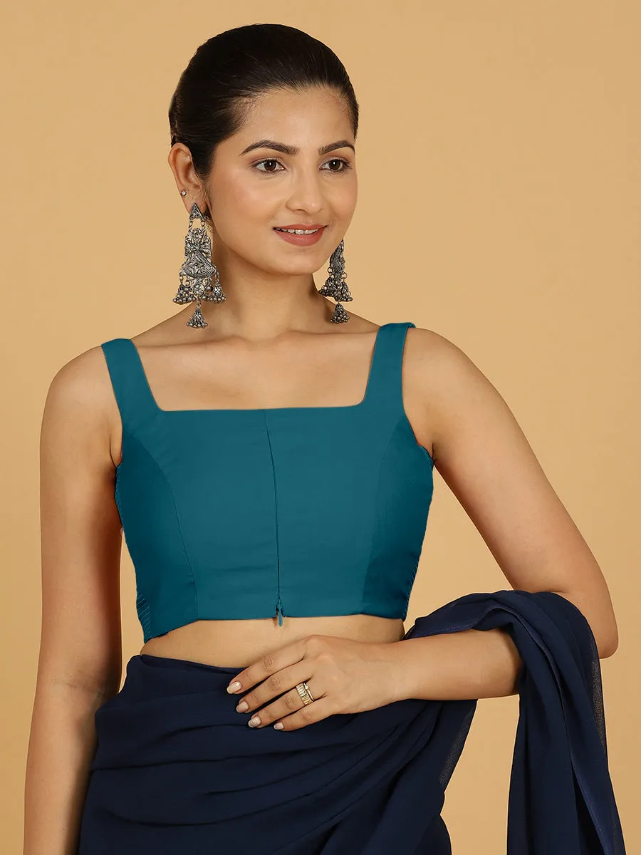 Nirma x Rozaana |  Saree Blouse in Crystal Teal