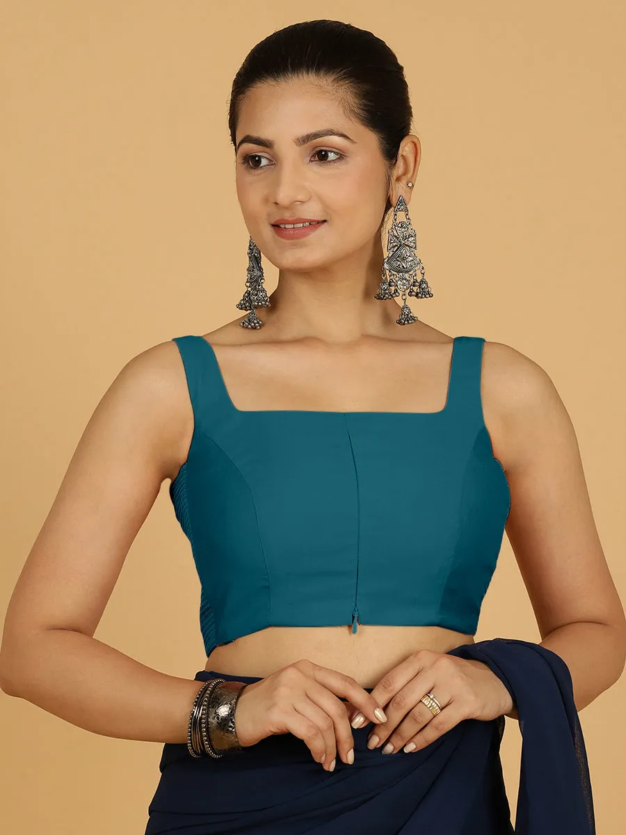 Nirma x Rozaana |  Saree Blouse in Crystal Teal