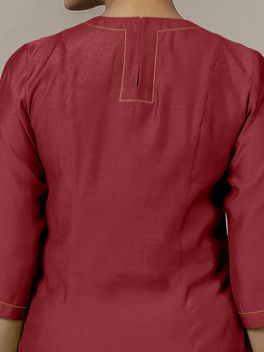 Piya x Rozaana | A Line Kurta in Scarlet Red with Thread Work | Coords or Only Kurta