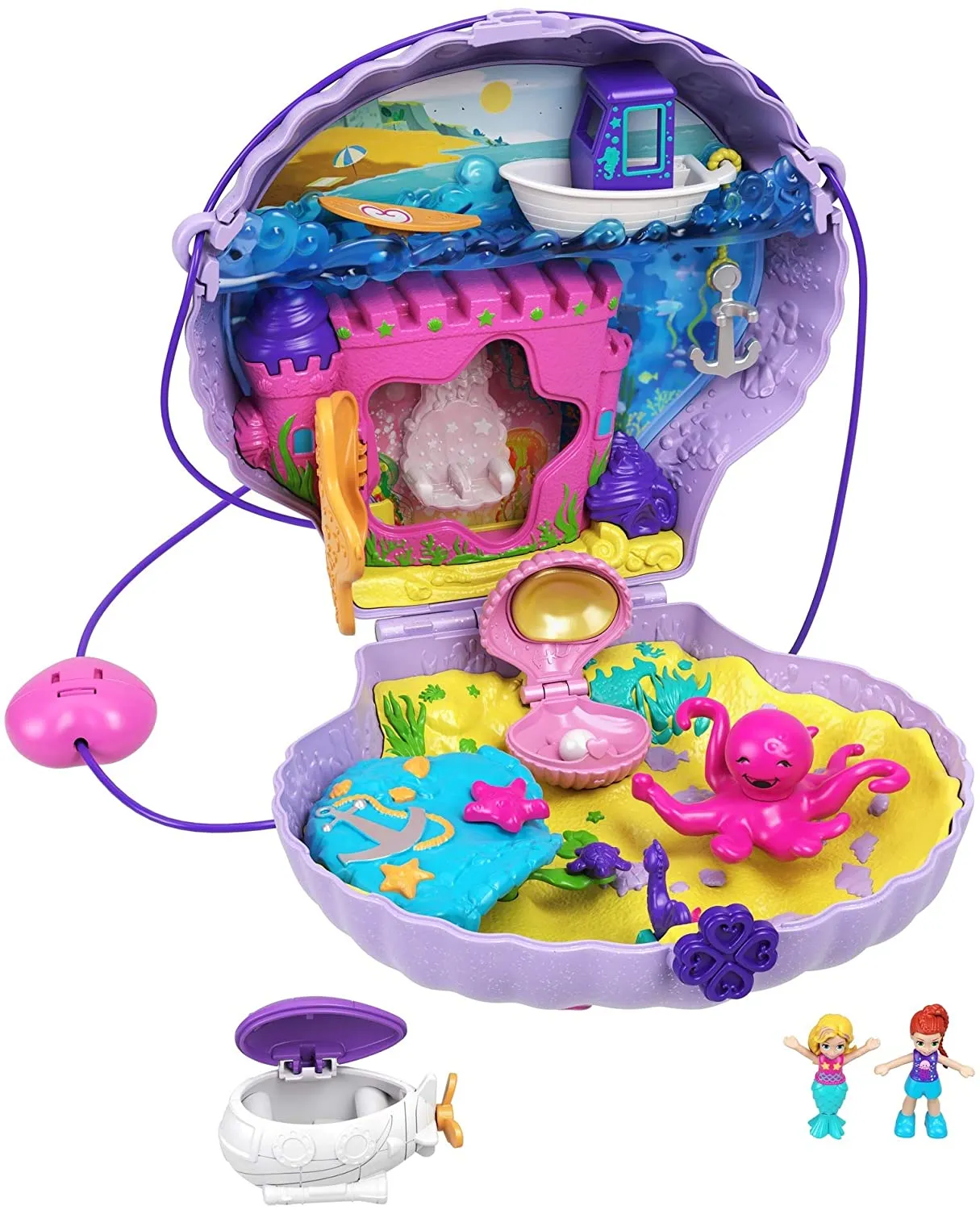 Polly Pocket Tiny Power Seashell Purse Compact