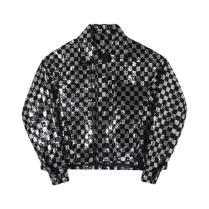 Pre Order:  Sequined Plaid Short Jacket