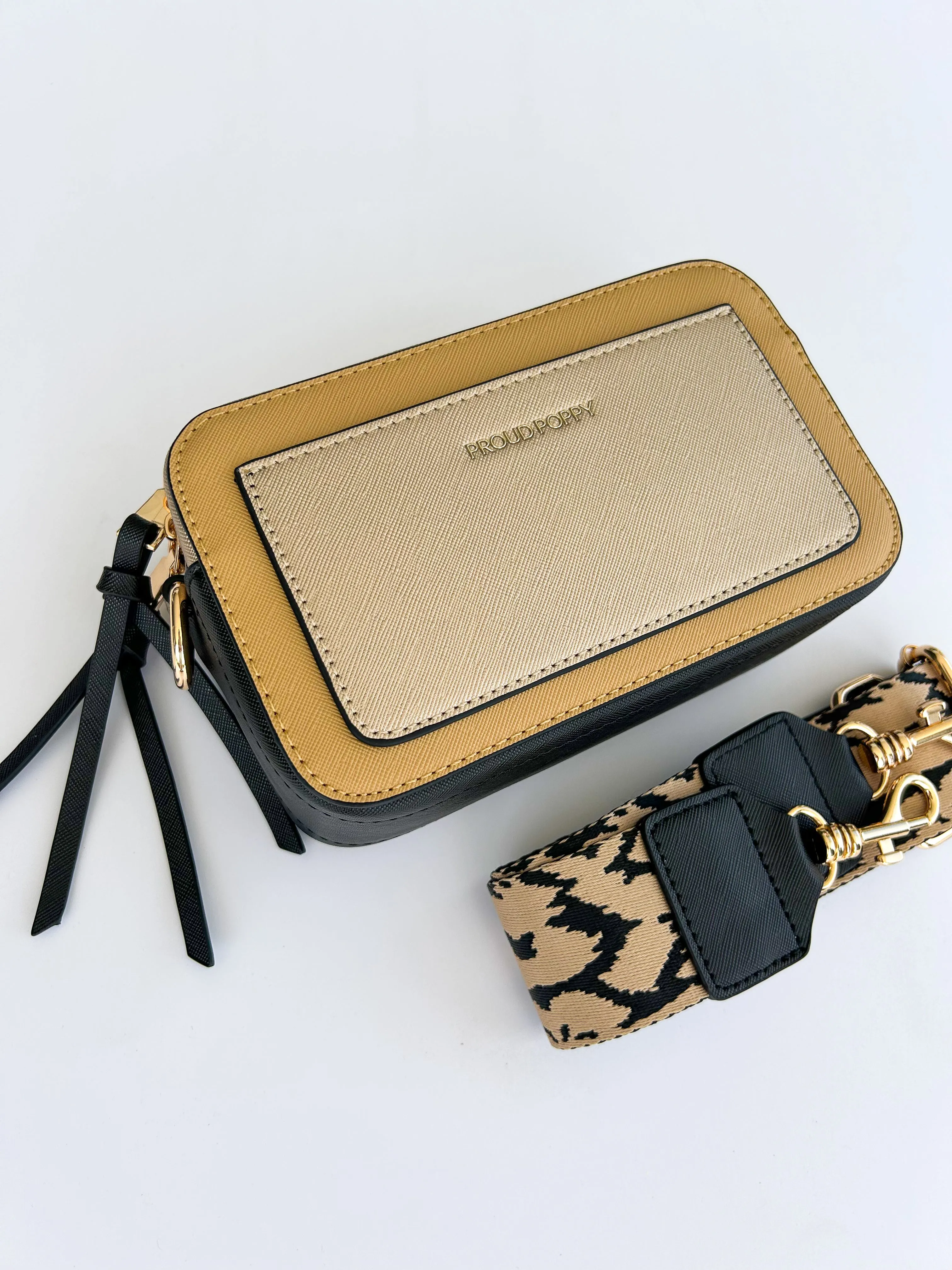 Proud Poppy Crossbody Bag in Gold