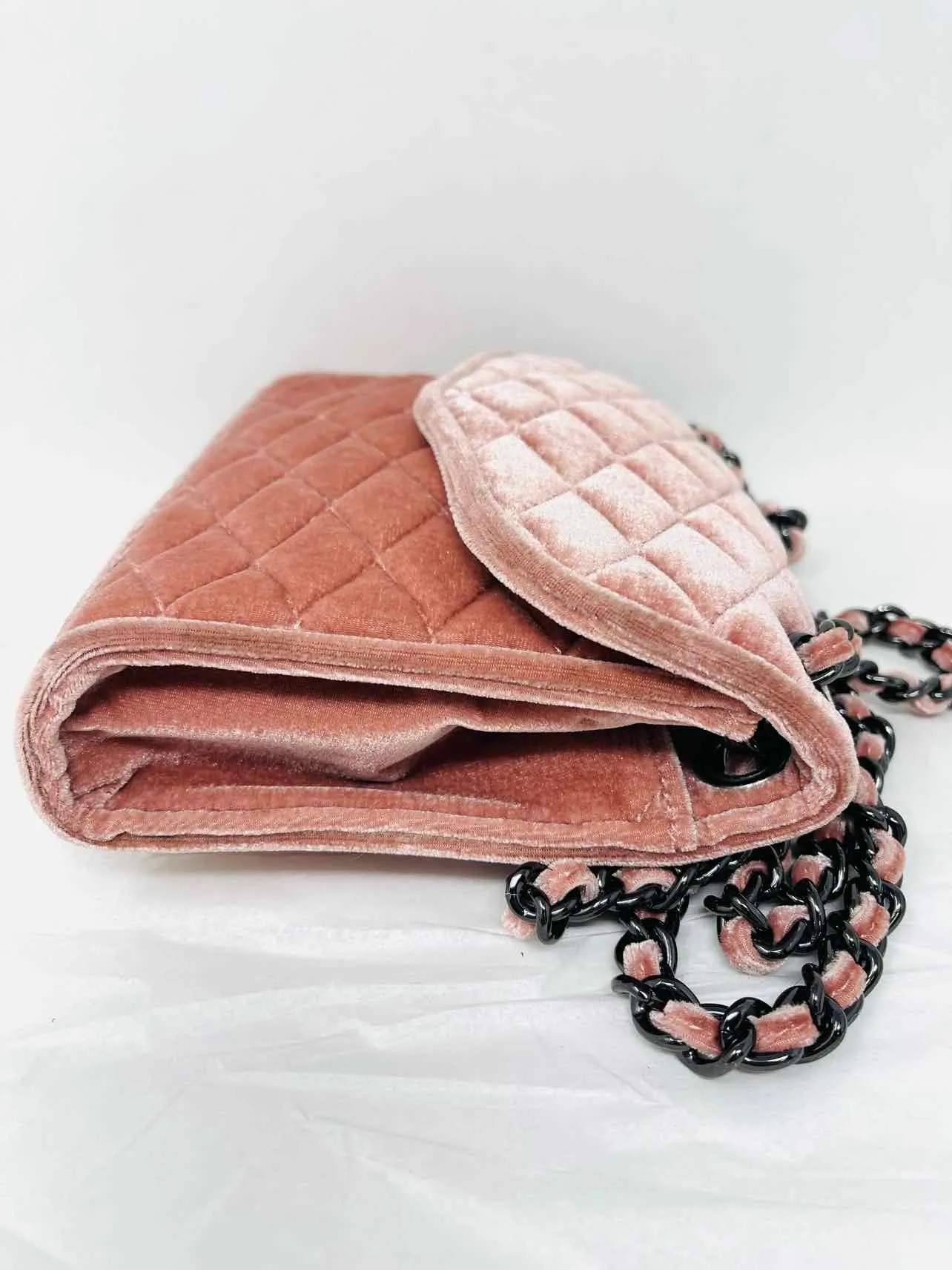 Rebecca Minkoff Pink Quilted Velvet Designer Crossbody Purse