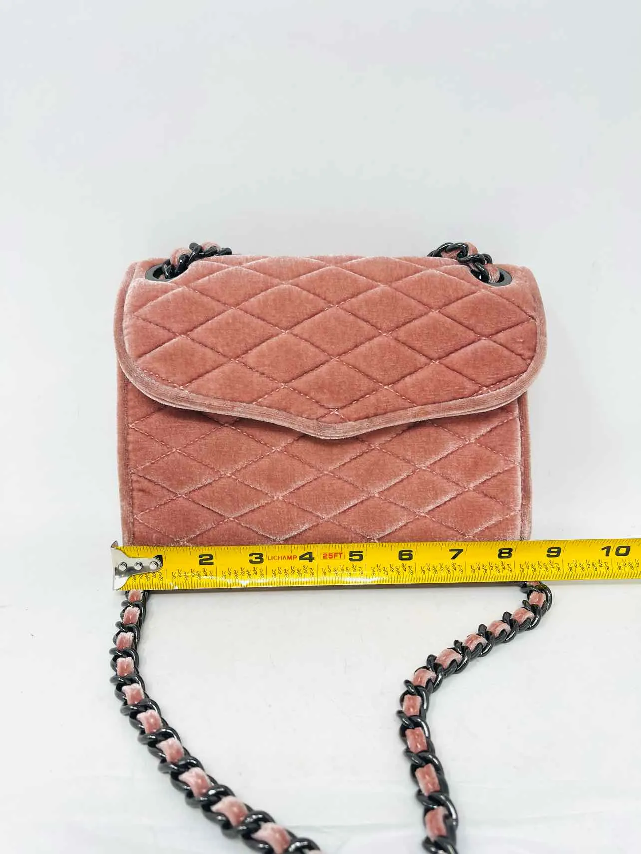 Rebecca Minkoff Pink Quilted Velvet Designer Crossbody Purse