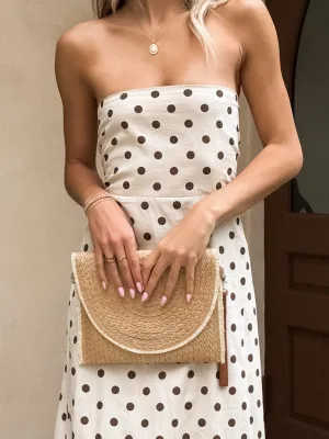 Santorini Straw Clutch Bag