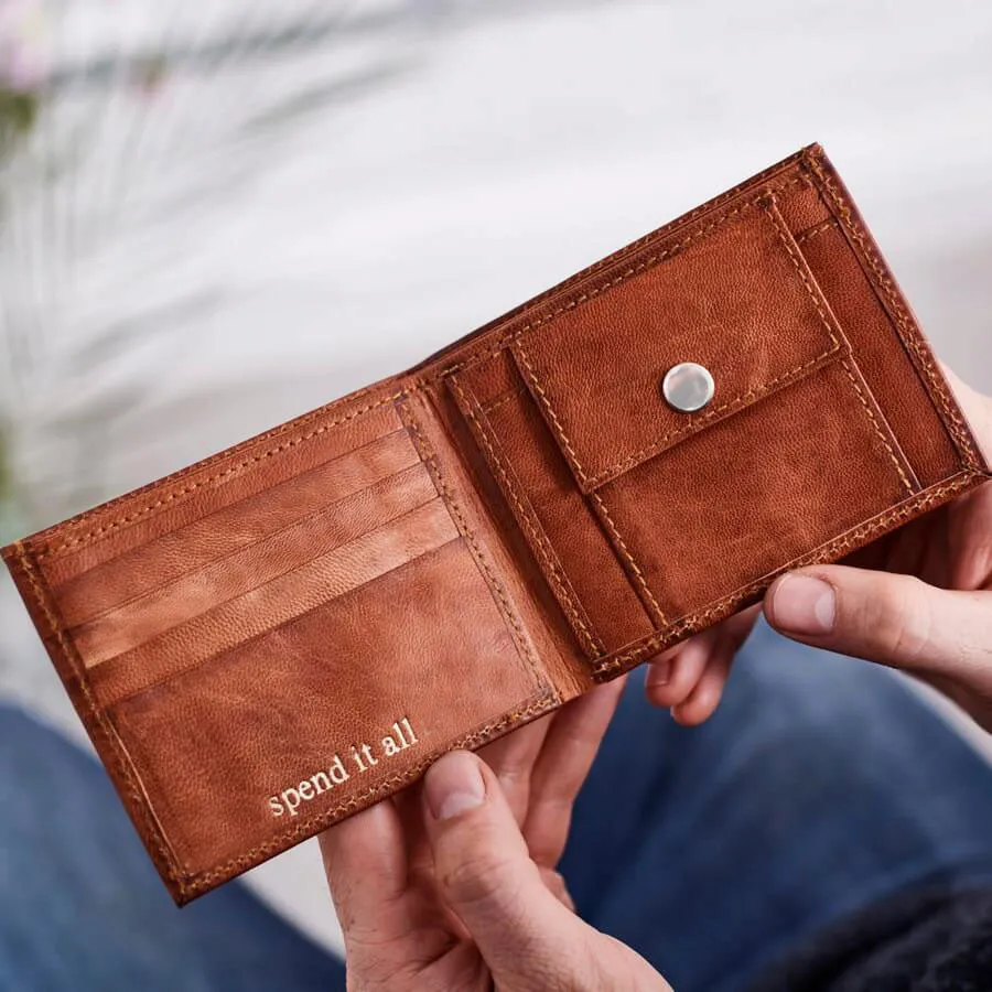 Simple Leather Wallet with Coin Section