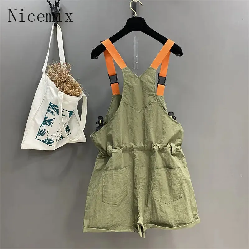 Utility Style Drawstring Waist Romper