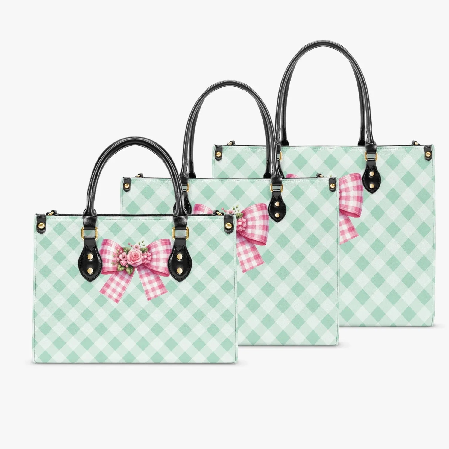 Women's Tote Bag - Rockabilly - Green Ribbon Plaid