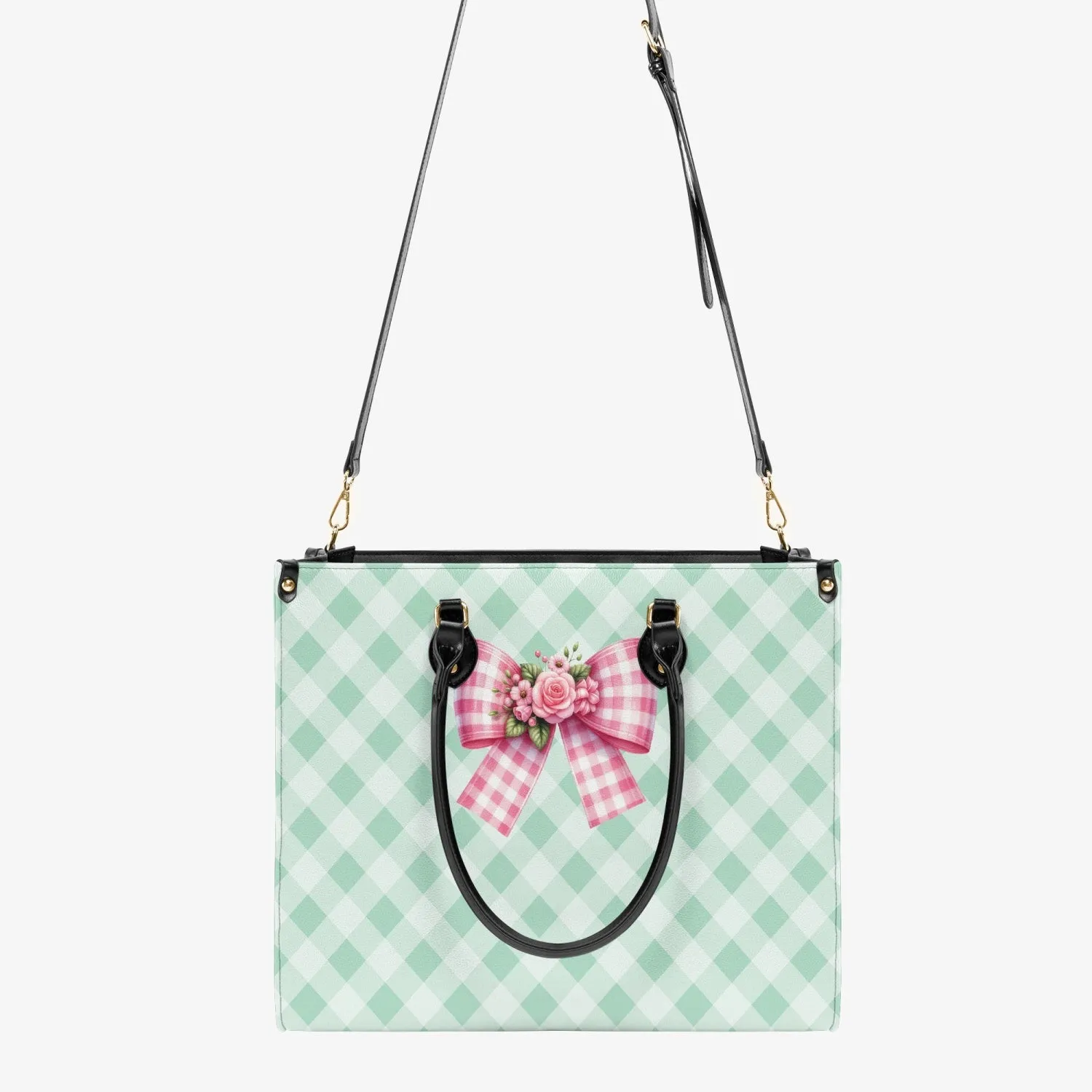 Women's Tote Bag - Rockabilly - Green Ribbon Plaid